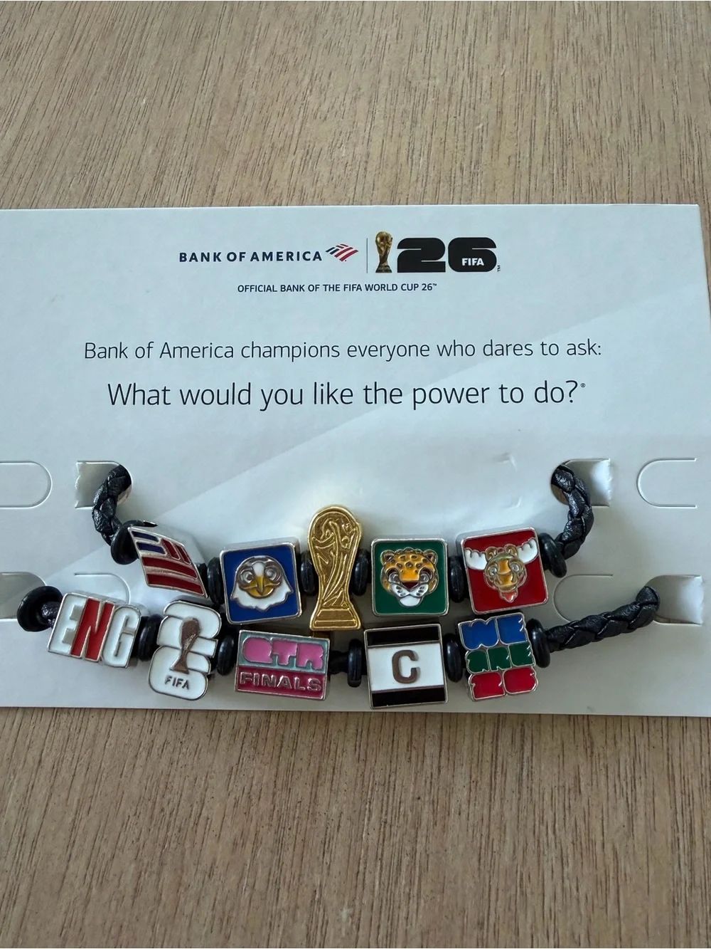 FIFA World Cup 26 Quarterfinals England Charm Bracelet with Colored Sports Beads